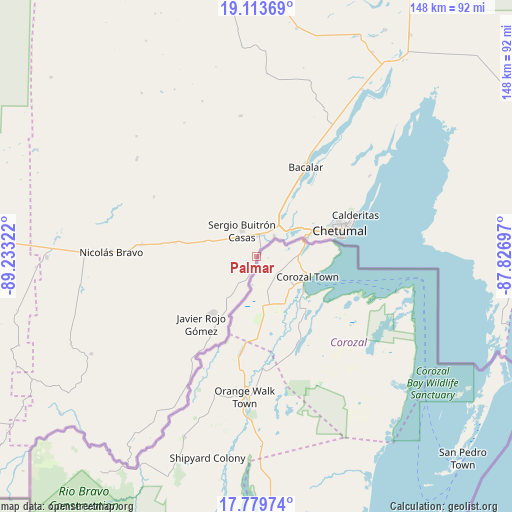 Palmar on map