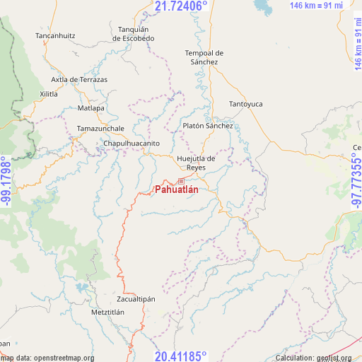 Pahuatlán on map