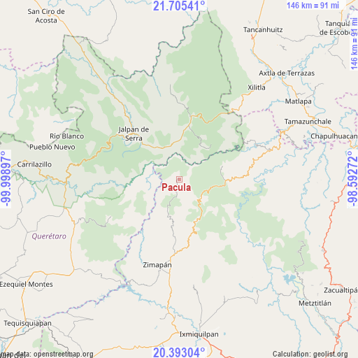 Pacula on map