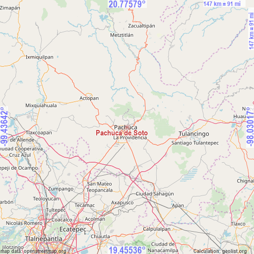 Pachuca de Soto on map