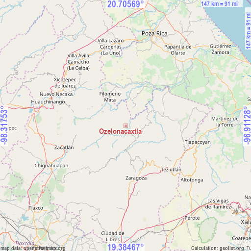 Ozelonacaxtla on map