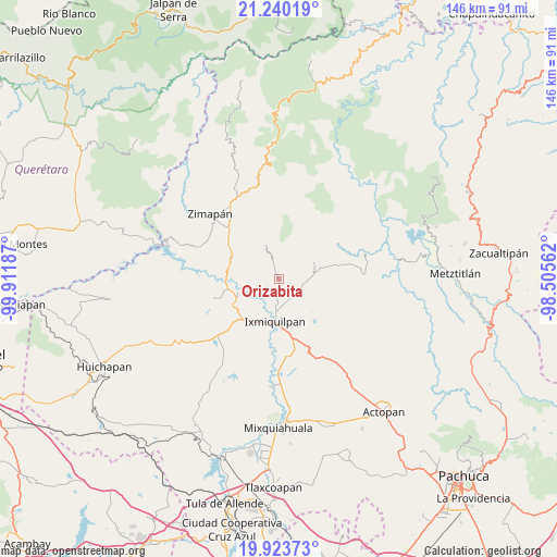 Orizabita on map