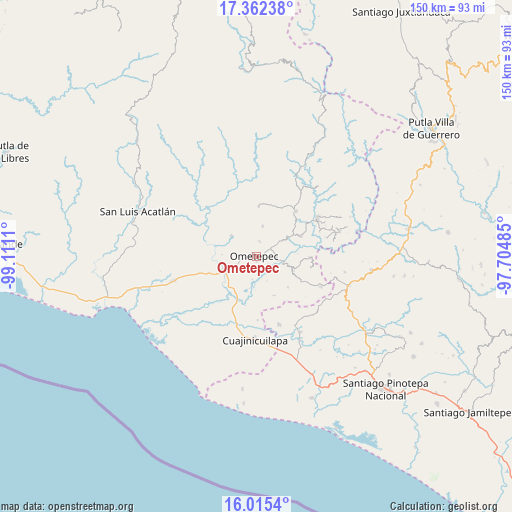 Ometepec on map