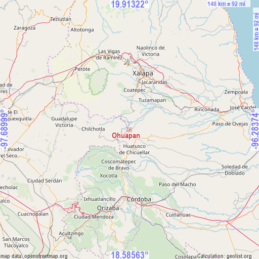 Ohuapan on map