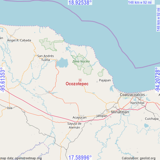 Ocozotepec on map
