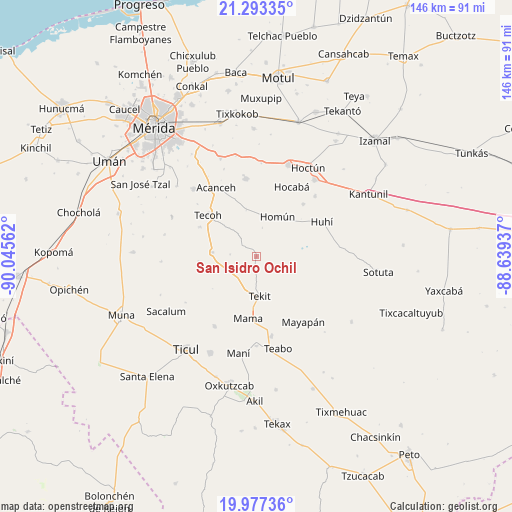 San Isidro Ochil on map