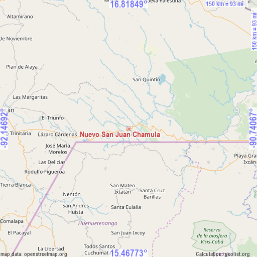 Nuevo San Juan Chamula on map