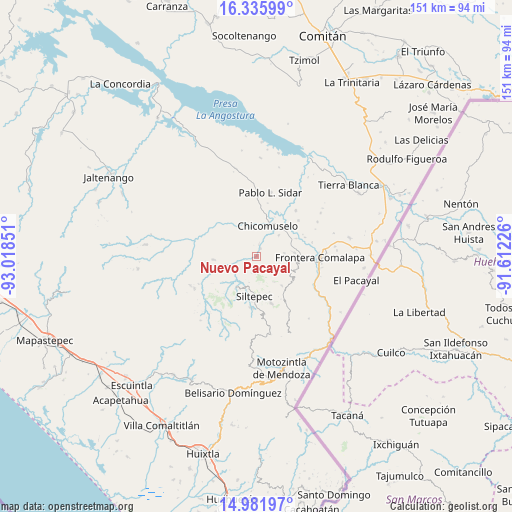 Nuevo Pacayal on map