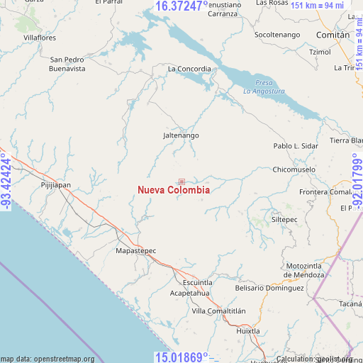 Nueva Colombia on map