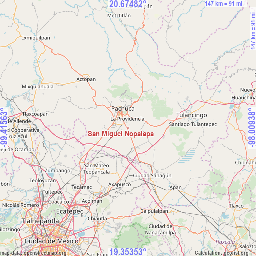 San Miguel Nopalapa on map