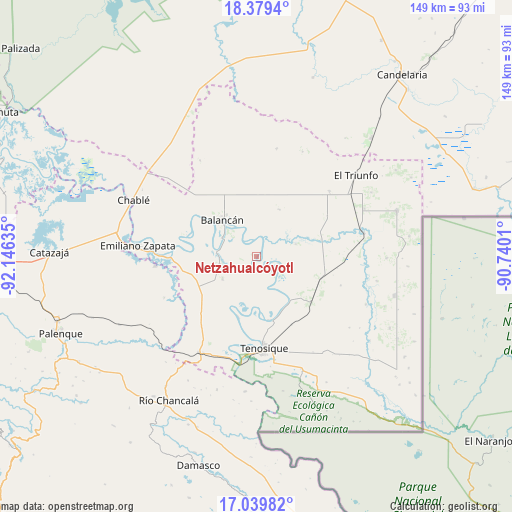 Netzahualcóyotl on map