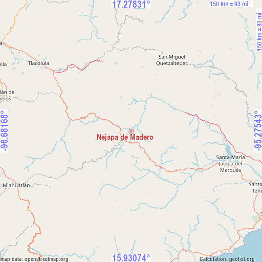 Nejapa de Madero on map