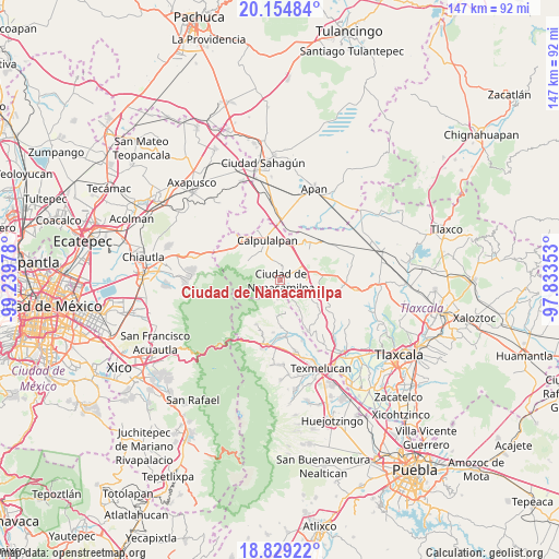 Ciudad de Nanacamilpa on map