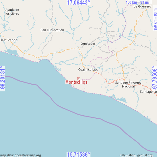 Montecillos on map