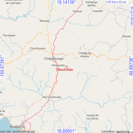 Mochitlán on map