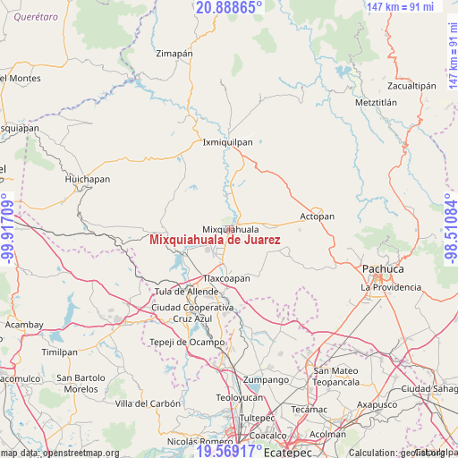 Mixquiahuala de Juarez on map