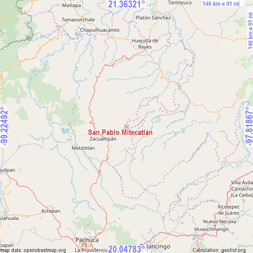 San Pablo Mitecatlán on map