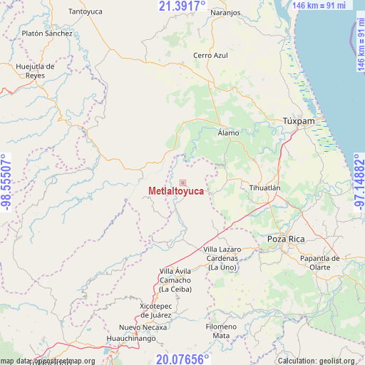 Metlaltoyuca on map
