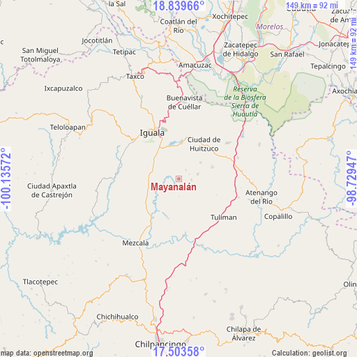 Mayanalán on map
