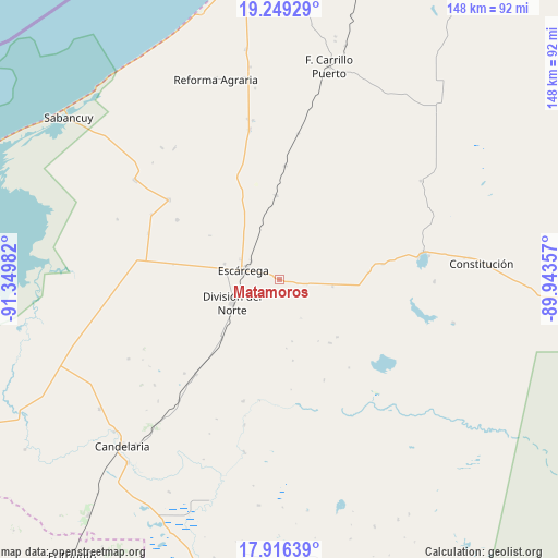 Matamoros on map