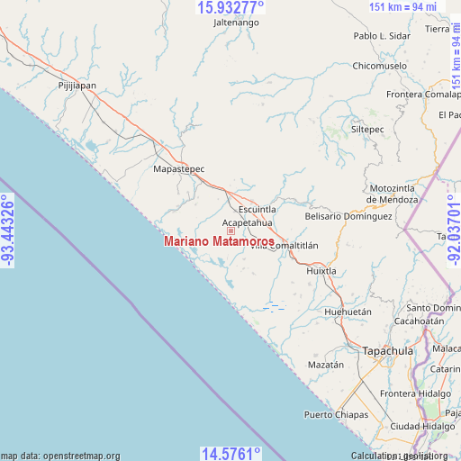 Mariano Matamoros on map