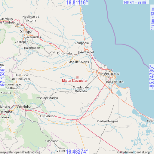 Mata Cazuela on map