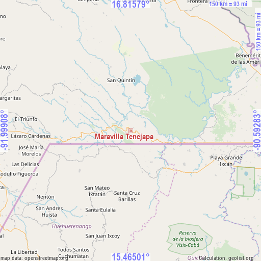 Maravilla Tenejapa on map