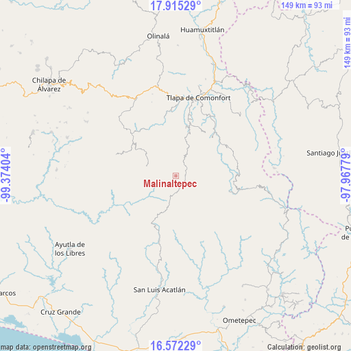 Malinaltepec on map