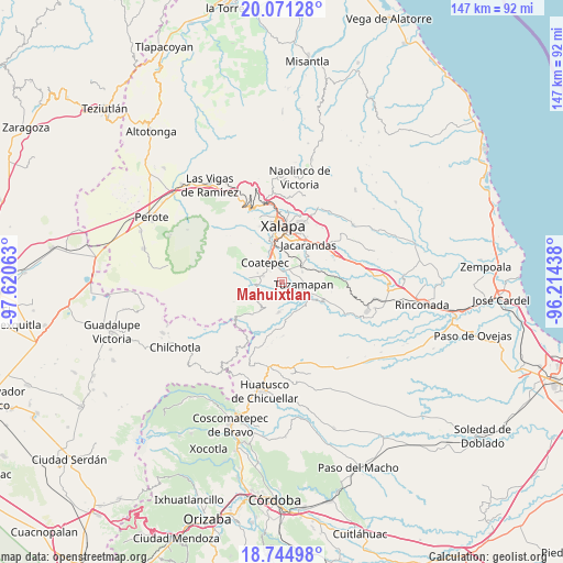 Mahuixtlan on map