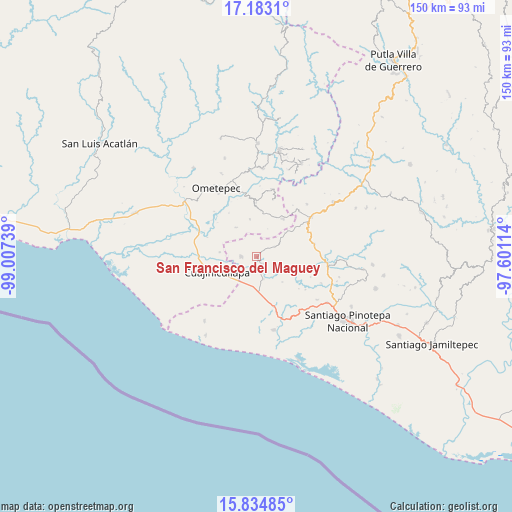 San Francisco del Maguey on map