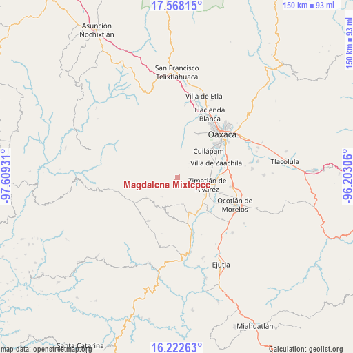 Magdalena Mixtepec on map