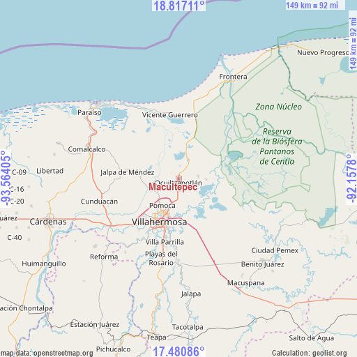 Macultepec on map