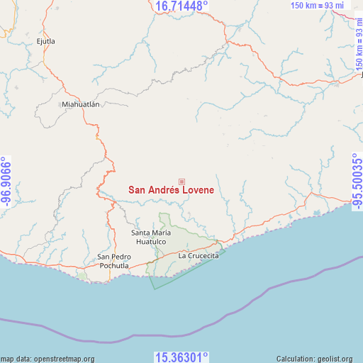 San Andrés Lovene on map