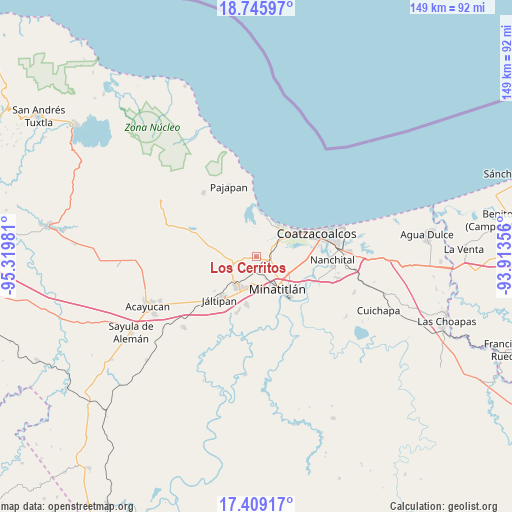 Los Cerritos on map
