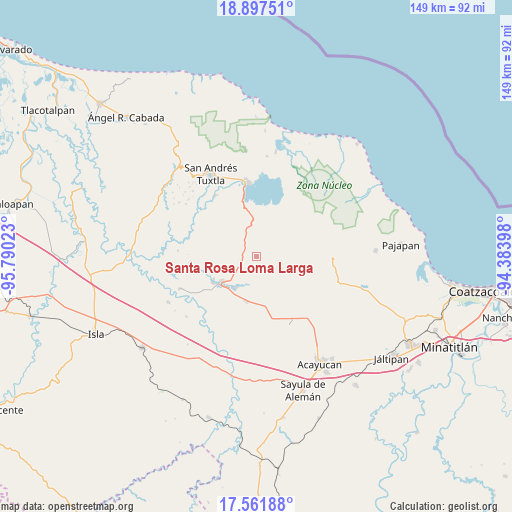 Santa Rosa Loma Larga on map