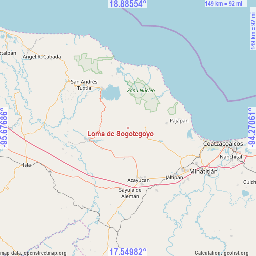 Loma de Sogotegoyo on map