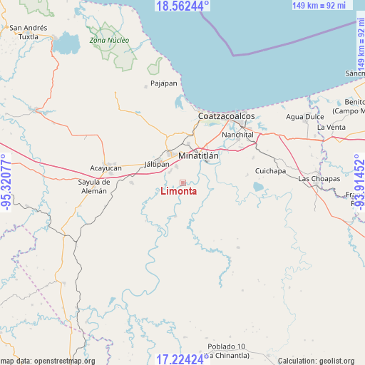 Limonta on map