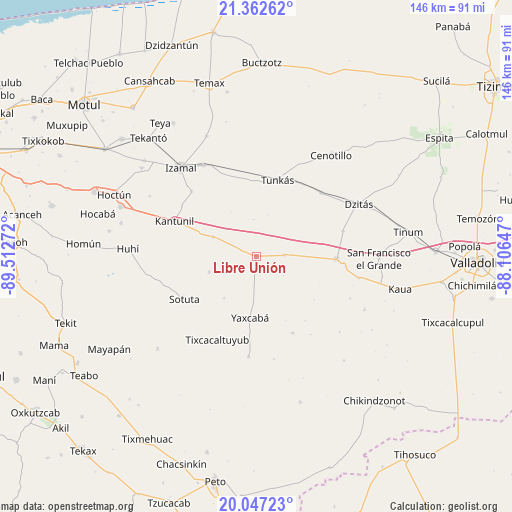 Libre Unión on map