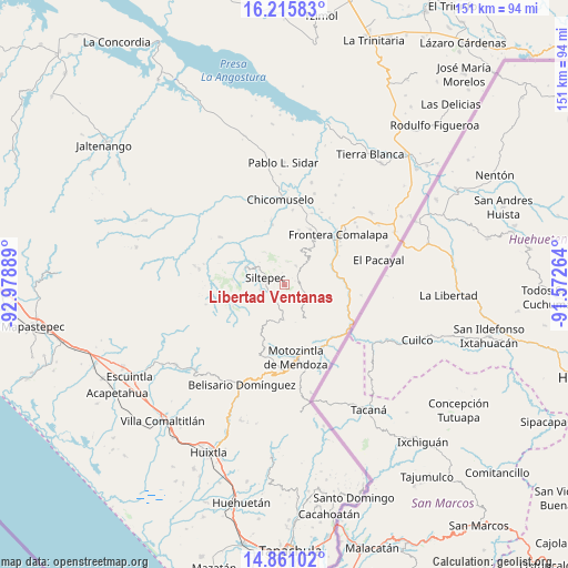 Libertad Ventanas on map
