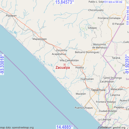 Zacualpa on map