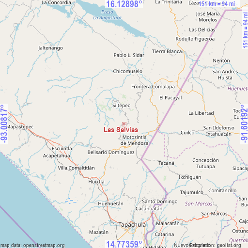 Las Salvias on map