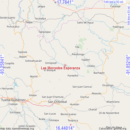 Las Mercedes Esperanza on map