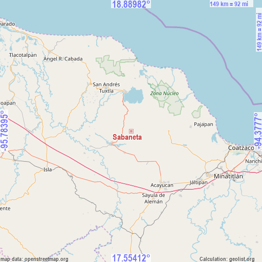 Sabaneta on map