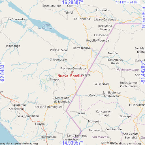 Nueva Morelia on map