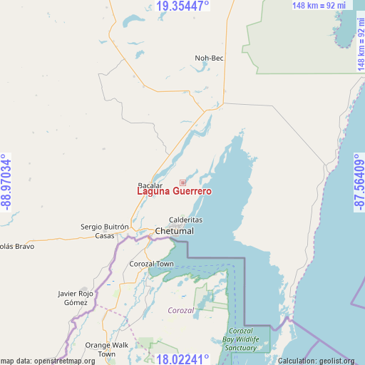 Laguna Guerrero on map