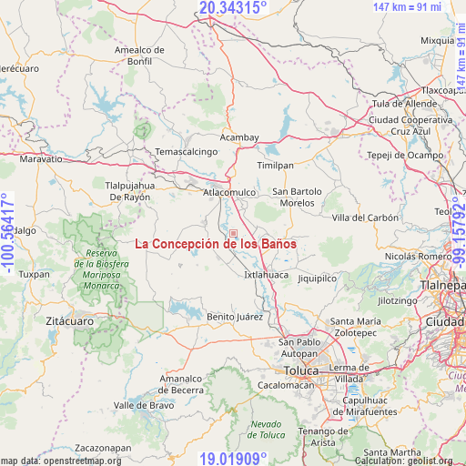 La Concepción de los Baños on map