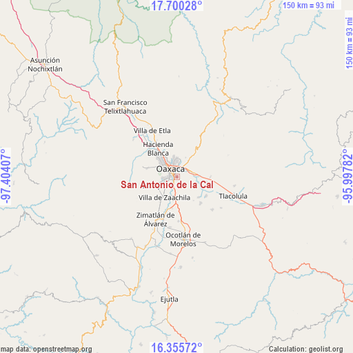 San Antonio de la Cal on map