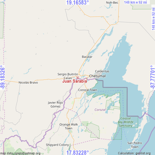 Juan Sarabia on map