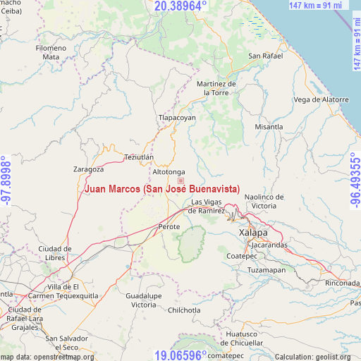 Juan Marcos (San José Buenavista) on map