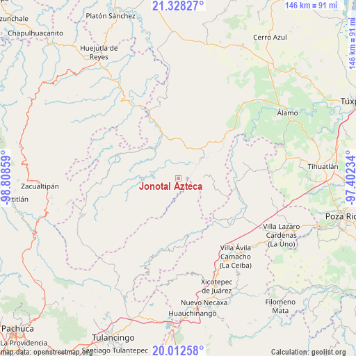 Jonotal Azteca on map